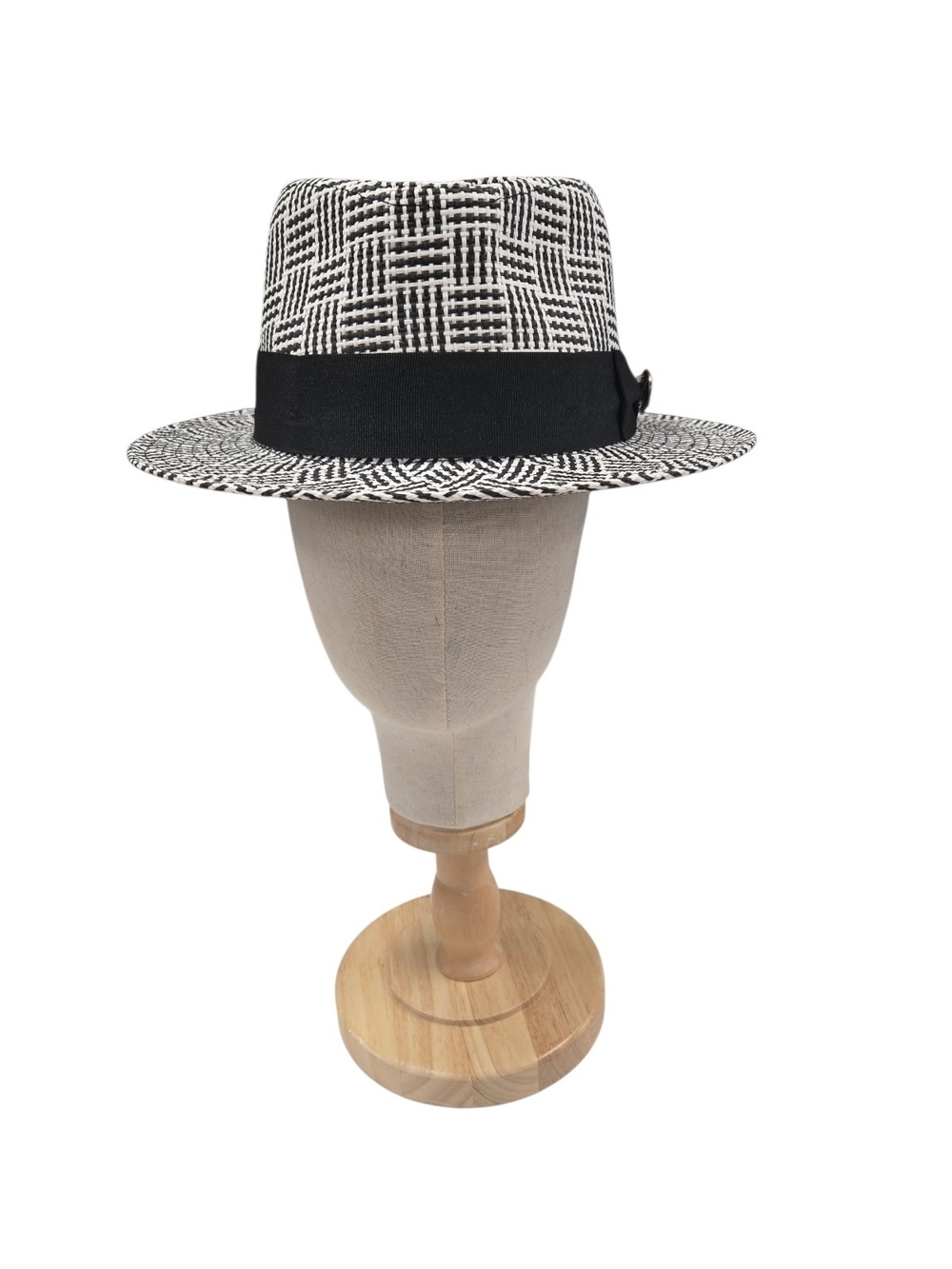 STEVEN LAND MENS "LUCIA" BLACK- WHITE FEDORA CRUSHABLE FEDORA HAT. SH-112. - Picture 2 of 7